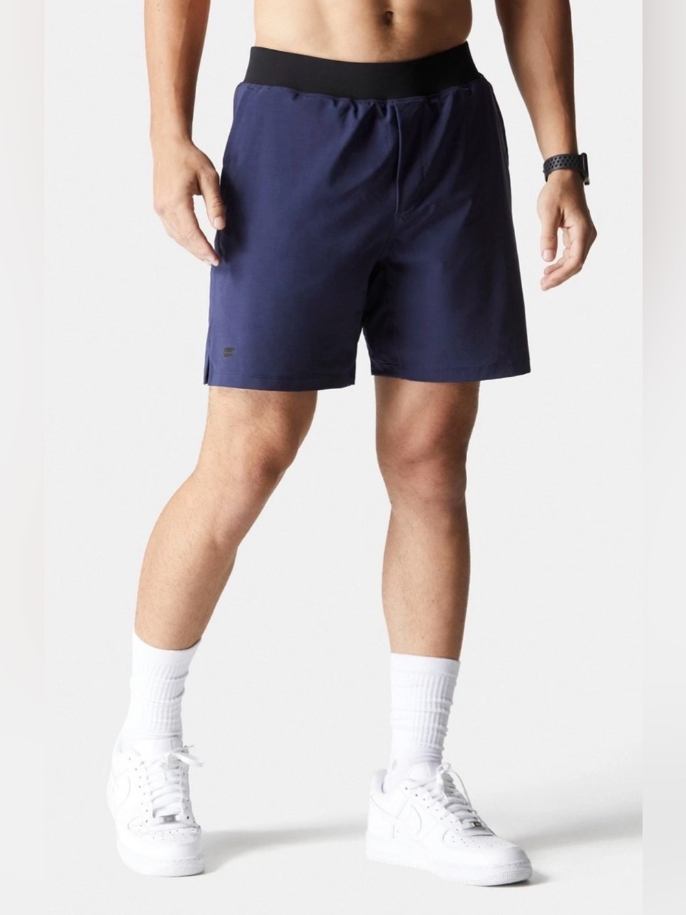 Fabletics Men’s The Franchise Short Blue 9” Unlined Pull On Athletic Gym Pockets